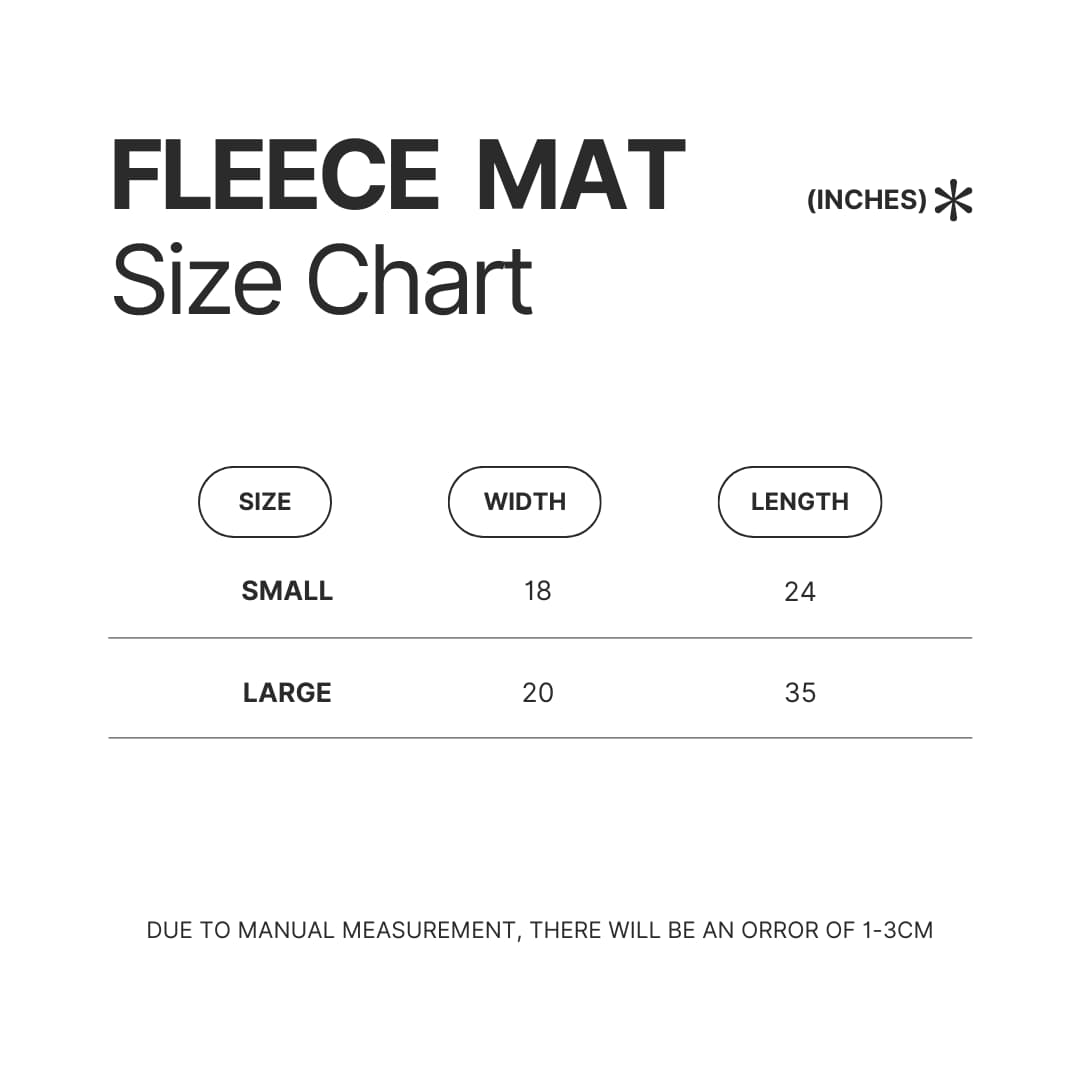 Fleece Mat Size Chart - Fairy Tail Shop