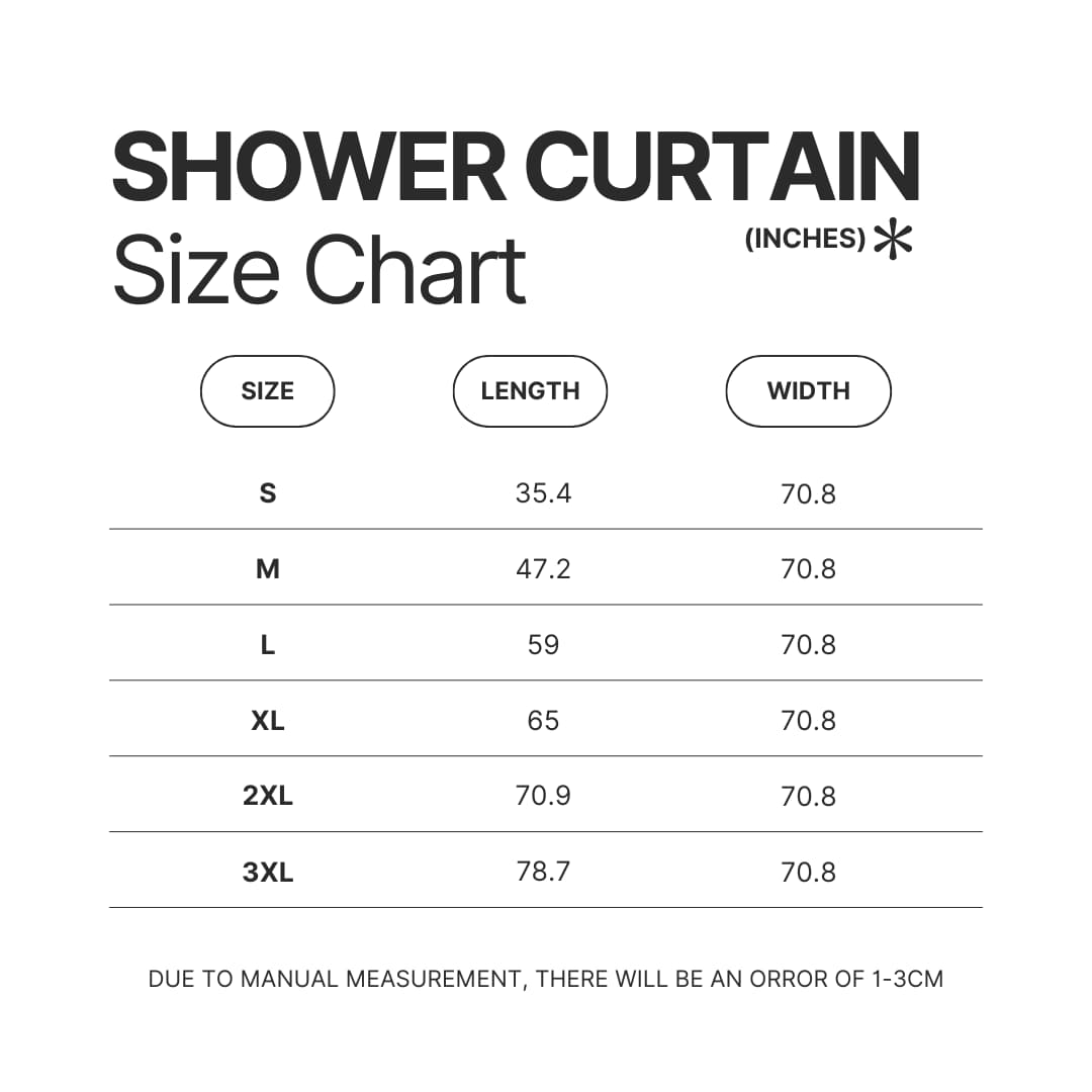 Shower Curtain Size Chart - Fairy Tail Shop