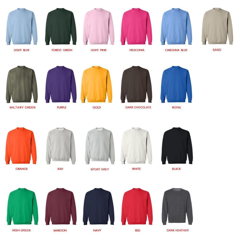 sweatshirt color chart - Fairy Tail Shop