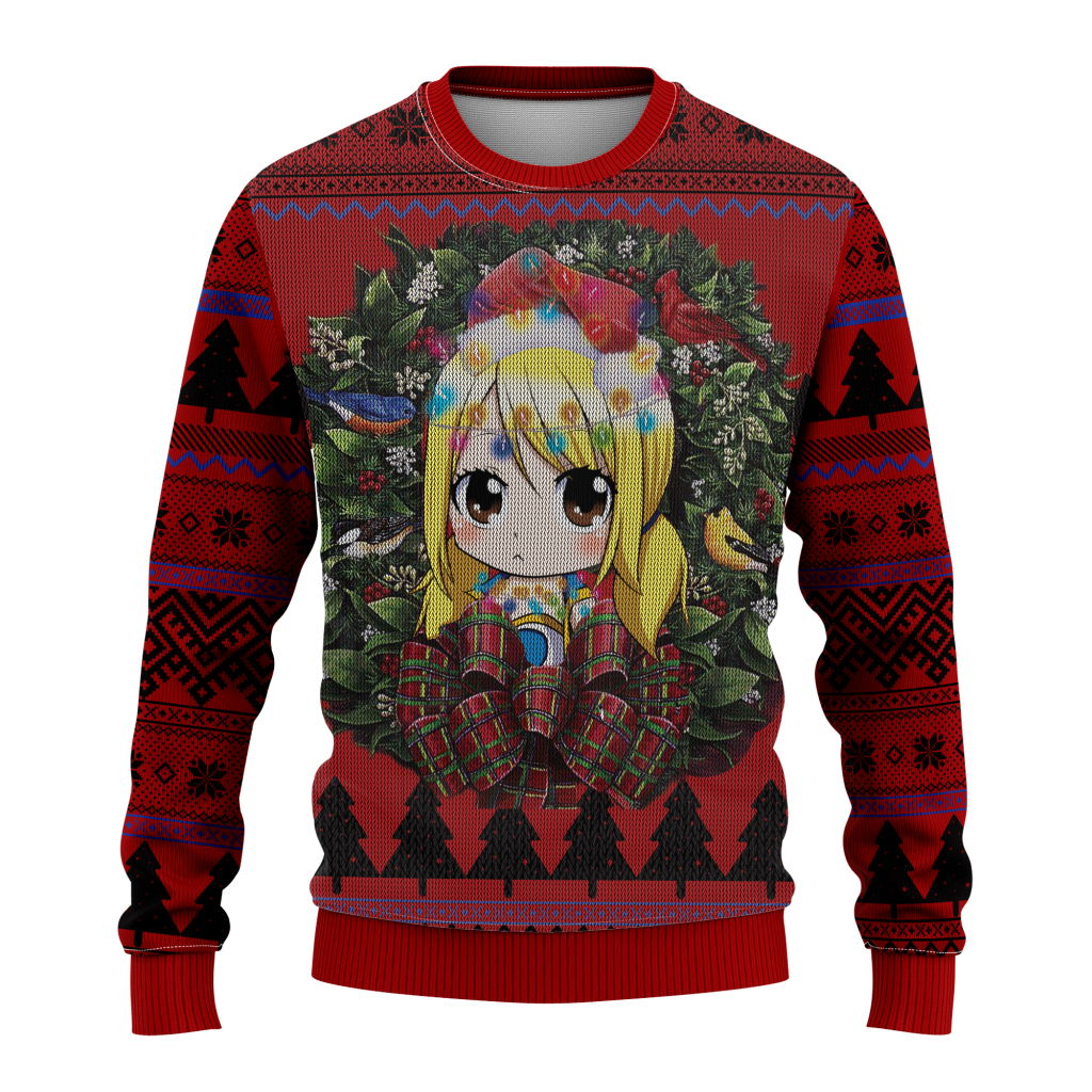 chibi lucy fairy tail mc ugly christmas sweater thanksgiving gift 9h6rc - Fairy Tail Shop