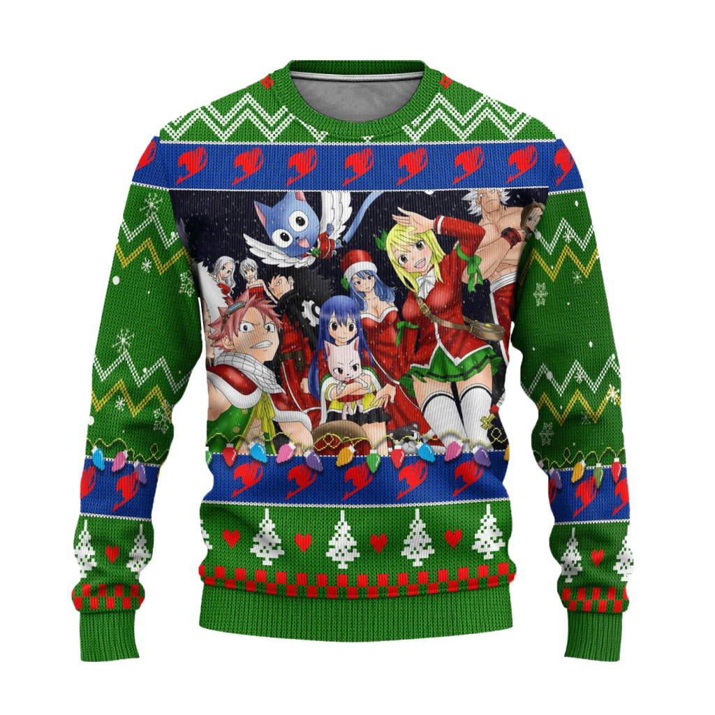 fairy tail anime ugly christmas sweater custom characters xmas gift orys1 - Fairy Tail Shop