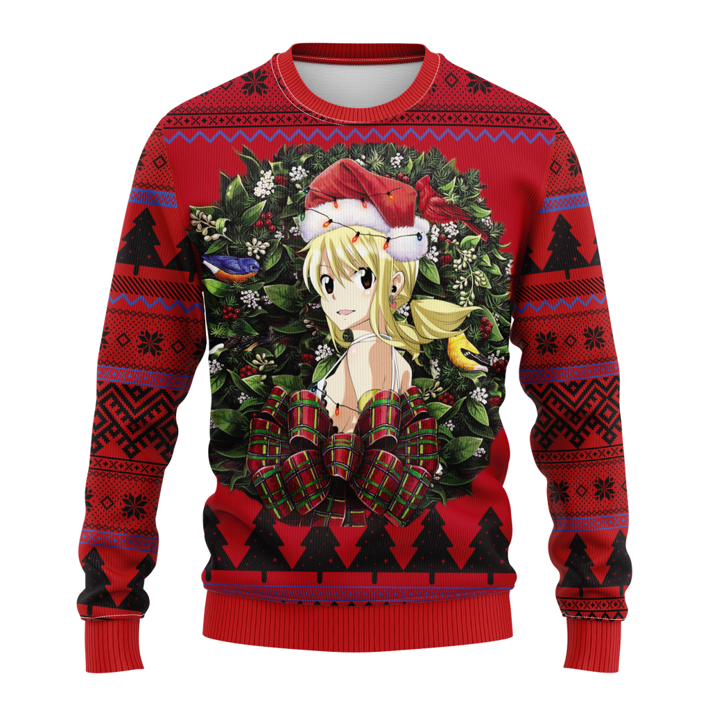 lucy heartfilia fairy tail noel mc ugly christmas sweater thanksgiving gift yw0bu - Fairy Tail Shop