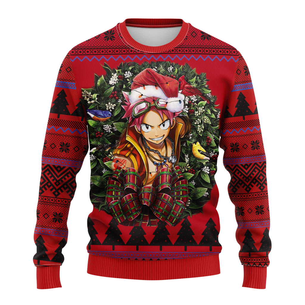 natsu drageel cool fairy tail noel mc ugly christmas sweater thanksgiving gift twfoi - Fairy Tail Shop