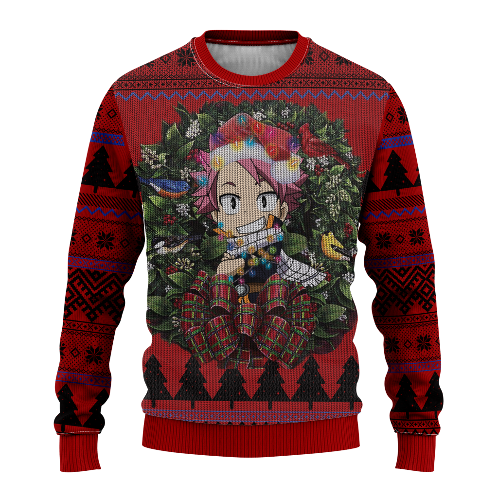 natsu fairy tail mc ugly christmas sweater thanksgiving gift - Fairy Tail Shop